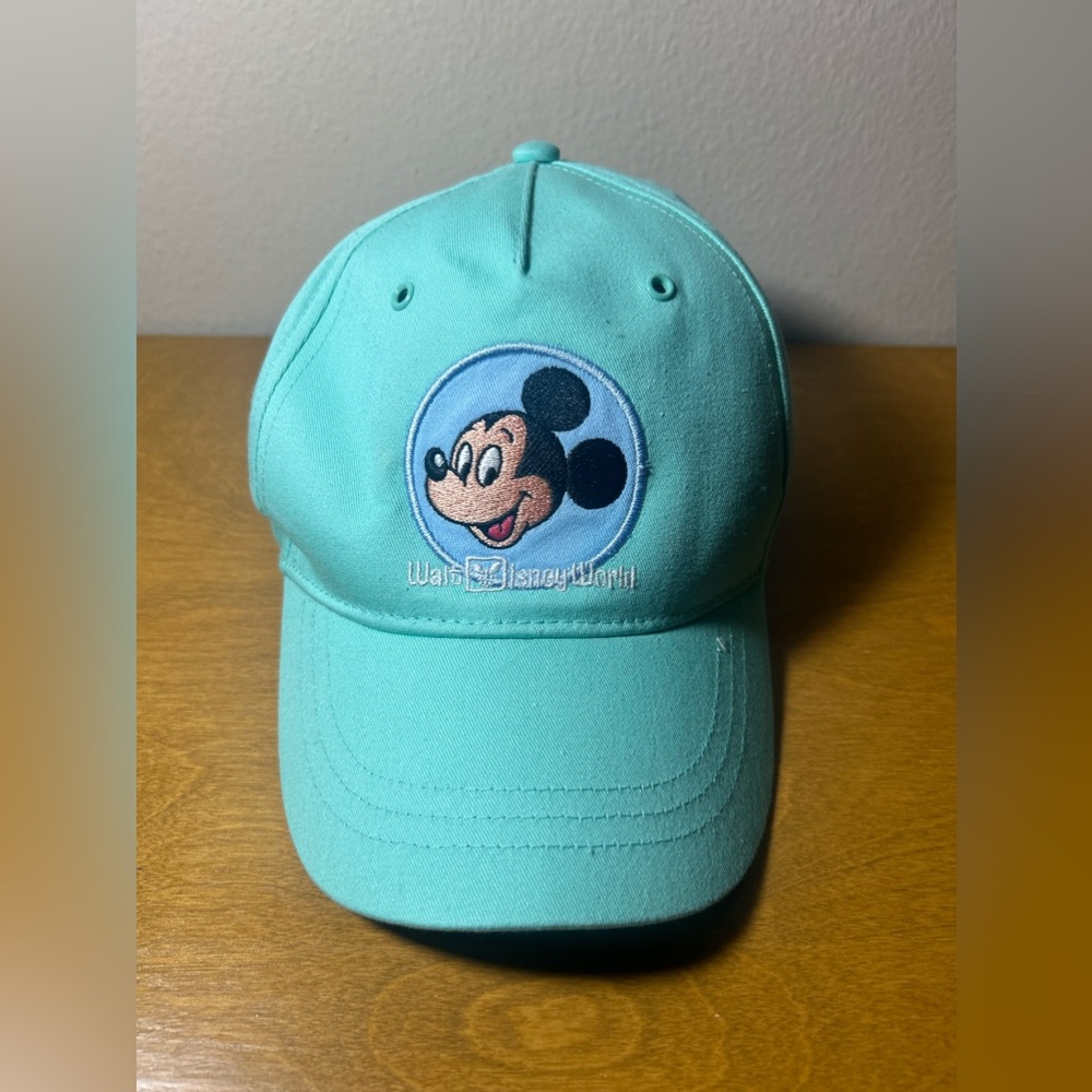 Walt Disney World Mickey Mouse Hat Cap Aqua Blue Green Unisex Adjustable Clasp